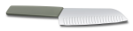 Ніж Victorinox кухонний Swiss Modern Santoku Fluted, 17 см, олива, блістер 5