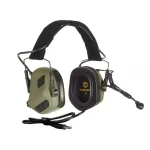 Активні навушники Earmor M32X Plus, з кріпленням на шолом та наголів'ям. Олива