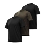 Комплект футболок Basic Military T-shirt без логотипу. Cotton/Elastane, чорний - олива Комплект футболок Basic Military T-shirt без логотипу. Cotton/Elastane, чорний - олива