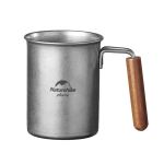 Kubek z drewnianą rączką 350 ml Naturehike NH21SJ001, stal nierdzewna