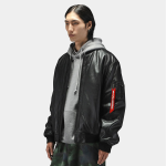 Куртка Alpha Industries Leather MA-1 Flight Jacket. Черная 3