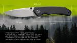 Ніж складаний Civivi Brazen Чорний G10 Sandvik 14C28N 5