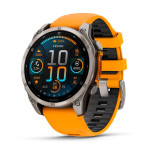 Смарт-годинник Garmin Fenix 8, Amoled, Sapphire, Titanium з Spark Orange/Graphite 46 мм. Помаранчевий