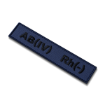 Шеврон (нашивка) група крові AB(IV) Rh(-), 2.5 х 12.5 см. Чорно-синій 3 Шеврон (нашивка) група крові AB(IV) Rh(-), 2.5 х 12.5 см. Чорно-синій 3