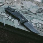 Розкладний ніж SOG Trident AT, Black Out, Olive Drab 7
