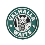 Патч (шеврон) «Valhalla Waits» R3ICH. Мягкий ПВХ пластик. Зеленый