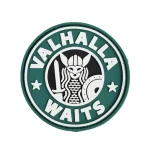 Патч (шеврон) «Valhalla Waits» R3ICH. Мягкий ПВХ пластик. Зеленый