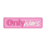 Патч (шеврон) «onlywars» від onlywars.store. Рожевий, 9 х 2.5 см