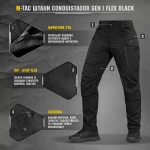 Штани M-Tac Conquistador Gen I Flex. Чорний 8