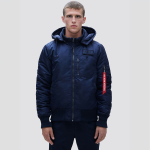 Куртка Alpha Industries MA-1 Hooded Rib Bomber. Синій