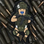 Патч (шеврон) «Малыш рожденный для войны» от Sanchi. Мягкий ПВХ пластик мягкий. Олива 2 Патч (шеврон) «Малыш рожденный для войны» от Sanchi. Мягкий ПВХ пластик мягкий. Олива 2