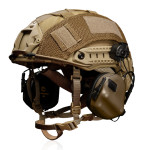Комплект: шолом Fast кевларовий з навушниками M31H Plus та кавер, L. Койот