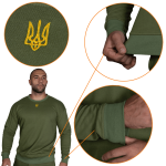Світшот Basic Cotton Олива (золотий тризуб) 4 Світшот Basic Cotton Олива (золотий тризуб) 4