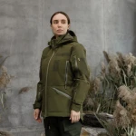 Куртка тактическая женская Softshell WAC-17. Защита от ветра и влаги. Олива 2 Куртка тактическая женская Softshell WAC-17. Защита от ветра и влаги. Олива 2