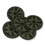 Шеврон (нашивка) Вегвізир компас вікінгів, 7х7 см. Олива 3 Шеврон (нашивка) Вегвізир компас вікінгів, 7х7 см. Олива 3