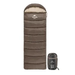 Спальник з капюшоном Naturehike U150 (від 11°C до -6°C), правий. Коричневий