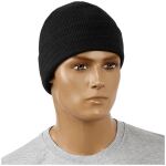 Шапка акрилова тонкої в'язки "Beanie Cap" Black 3