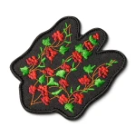 Шеврон Тризуб з калиною на липучці, 9.2 х 7 см. Червоно-чорний 3 Шеврон Тризуб з калиною на липучці, 9.2 х 7 см. Червоно-чорний 3