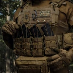 Патч (шеврон) с надписью Ukrarmor, на липучке, цветной. Мягкий ПВХ пластик 3