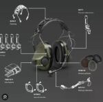 Активные тактические наушники 3M PELTOR ComTac VIII (MT14H418A-86 GN), вертикальные с 1 аудиовыходом 4 контакт NATO и микрофоном 4 Активные тактические наушники 3M PELTOR ComTac VIII (MT14H418A-86 GN), вертикальные с 1 аудиовыходом 4 контакт NATO и микрофоном 4