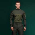 Тактична сорочка Core Combat Shirt, довгий рукав, комбіновані матеріали. Олива 2