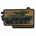 Патч (шеврон) «M1128 Stryker MGS» від Patch hunter. М’який ПВХ пластик. Койот