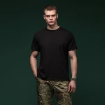 Футболка Basic Military T-shirt без логотипу. Cotton and Elastane, чорний 2 Футболка Basic Military T-shirt без логотипу. Cotton and Elastane, чорний 2