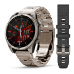 Смарт-годинник Garmin Fenix 8 AMOLED, Saph, Ti/Bare/Graphite w/TiBand, Excl, GPS, 47 mm. Титан