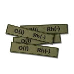 Шеврон (нашивка) група крові О (I) Rh (-), 2.5 х 12.5 см. Олива 4 Шеврон (нашивка) група крові О (I) Rh (-), 2.5 х 12.5 см. Олива 4