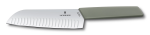 Ніж Victorinox кухонний Swiss Modern Santoku Fluted, 17 см, олива, блістер 4