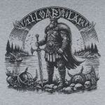 Футболка з малюнком "Вальхалла" Grey Melange 3