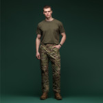 Комплект футболок Basic Military T-shirt без логотипу. Cotton/Elastane, олива - чорний 5