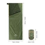 Спальний мішок Naturehike LW180 Mini NH21MSD04 (від -3°C до 15°C). Лівий. Темно-зелений 3