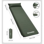 Самонадувний матрац Naturehike CNK2450WS020 з подушкою 200х63х10 см темно-зелений 2