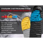 Спальний мішок Naturehike CW400 NH18C400-D пуховий L чорно-блакитний 6