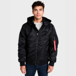 Куртка Alpha Industries MA-1 Hooded Rib Bomber. Чорний