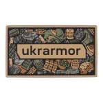 Патч (шеврон) с надписью Ukrarmor, на липучке, цветной. Мягкий ПВХ пластик