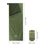 Спальний мішок Naturehike LW180 Mini NH21MSD04 (від -3°C до 15°C). Лівий, XL. Темно-зелений 6