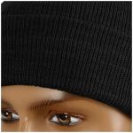 Шапка акрилова тонкої в'язки "Beanie Cap" Black 5