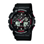 Годинник Casio G-Shock GA-100. Чорно-червоний