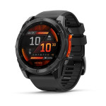 Смарт-годинник Garmin Fenix 8, 51mm, AMOLED, Glass/SS, SlateGray Steel/Black, BlkBnd, GPS. Чорний