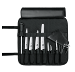 Ніж Victorinox Набір кухонний Chef’s Knife Roll Starter Sett, 10 предметів, Чорний