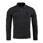 Поло тактическое M-Tac с длинным рукавом 65/35 Black, чорний