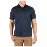 Сорочка тактична з коротким рукавом 5.11 Tactical "Flex-Tac® Twill Short Sleeve Shirt" Peacoat