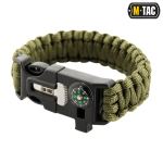 Браслет паракорд M-Tac з компасом, висікачем іскор і свистком Олива