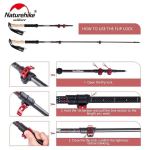 Трекінгові палиці Naturehike NH20DS003, 135 см, чорний/червоний, 2 шт. 2