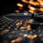 Ніж SOG SEAL Strike, Part Serr Blk TiNi Delx Molded Shth-Ti 10 Ніж SOG SEAL Strike, Part Serr Blk TiNi Delx Molded Shth-Ti 10