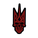Патч (шеврон) «Трезубец Skull» R3ICH. Мягкий ПВХ пластик. Красный