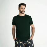 Футболка Men's Set Basic U-neck. Хлопок. Темно-зеленый 4