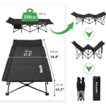 Ліжко складане Naturehike CNK2300WS010. Поліестер Oxford/залізо. Чорний 3